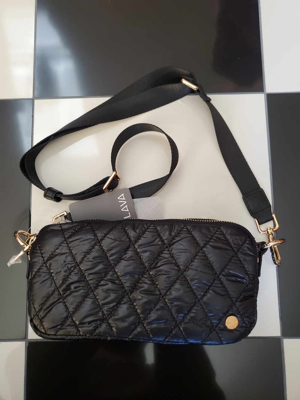 Clava Quilted Nylon Everyday Mini Camera Crossbody  NWT